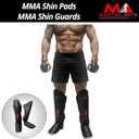 Muay Thai Shin Guards, Shin Pad for Martial Arts, Kick Boxing Leg Instep Protection Pads for Sparring, MMA Kickboxing Taekwondo Professional Training Equipment Gear (Extra Large)