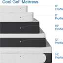 COOL GEL Memory Foam 8-Inch Mattress, CertiPUR-US Certified, Mattress in a Box, Queen, White (Short Queen)