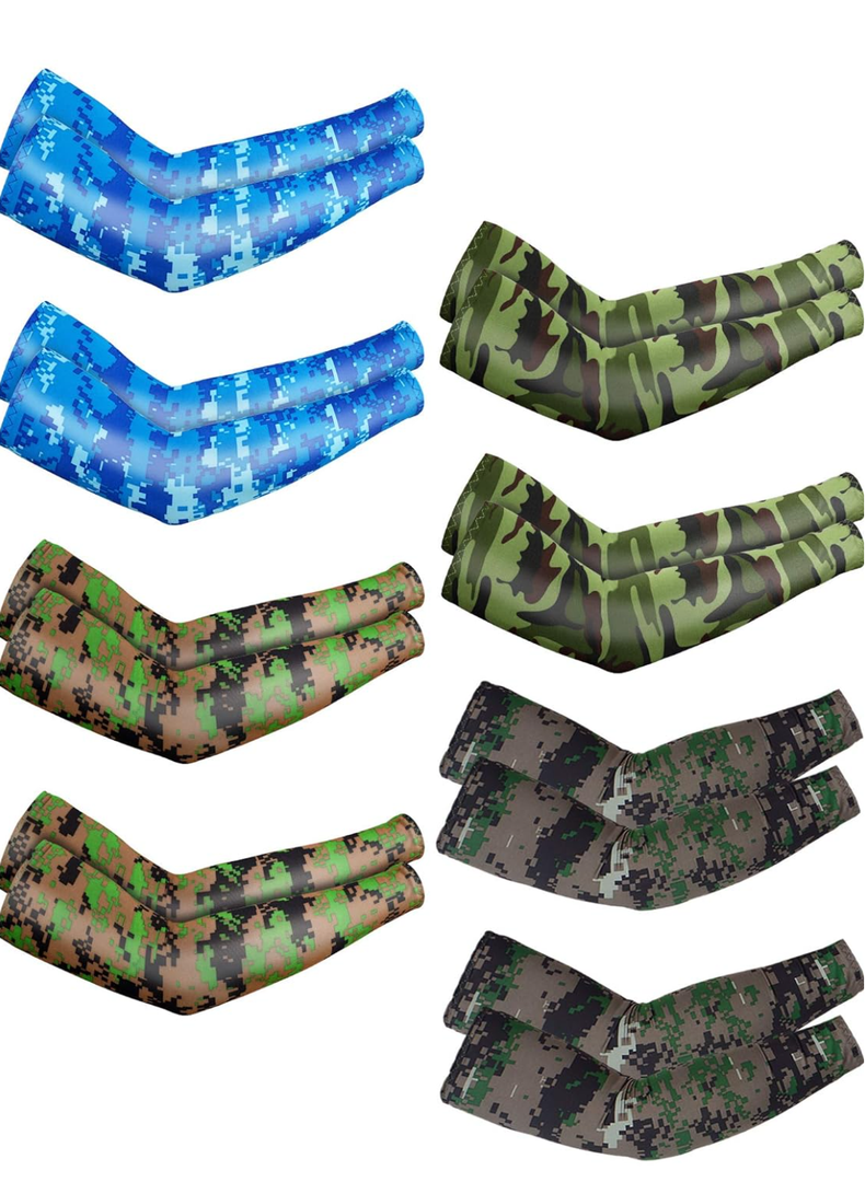 8 Pairs Arm Sleeves UV Sun Protection for Men Women Cooling Tattoo Cover Up Sleeves