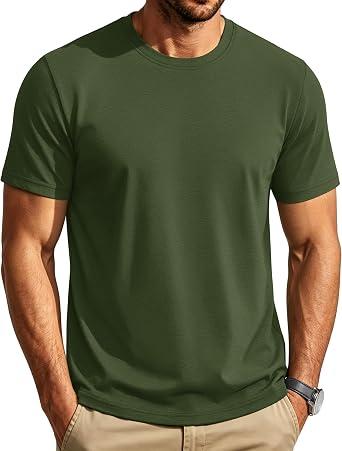 Cotrasen Mens T-Shirts Short Sleeve Cotton Crew Neck Casual Basic Tee Shirt | Lightweight, Moisture Wicking, Soft, Cooling, Plain, Breathable, Tag-Free, Daily, Work, Travel, Going Out, Layering, XXL