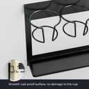 Abiglifty Water Bottle Organizer Holder, Magnetic Stanley Cup Rack with 5 Hooks 30/40 oz,No Drill Strong Magnetic and Wall Mount Tumbler Holder Organizer for Fridge,Black