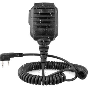 Retevis Walkie Talkie Speaker Mic,IP54 Waterproof 2 Pin Shoulder Speaker Mic,for RT22 RT68 RT27 H777 RB26 RB29,Compatible with BAOFENG UV-5R BF-F8HP PRO 5RM UV-21R K5PLUS Samcom Pxton Tidradio Radio