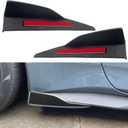 Side Skirt Rocker Panel Spoilers for Mustang Roush 2024+, Side Splitters Diffuser Winglet Rear Small Flying Wing Accessories, Matte Black 2PCS