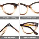 Zeelool Stylish Cat Eye Glasses Frame for Women with Non-prescription Clear Lens ZJGA357815 (Zjga357815-03 Dark-brown)