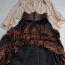 Womens Pirate Costume Renaissance Dress Female Sexy Spanish Steampunk Captain Pirate Skirt Halloween Costumes, Small