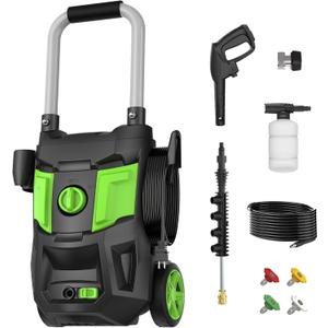 Electric Pressure Washer - 5000PSI Max 3.0GPM with 20FT Hose, 35FT Power Cord High Power Washers Electric Powered 4 Nozzles for Cleaning Patios, Cars, Gardens, Driveways and Outdoor Surfaces