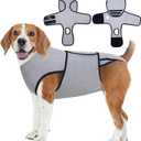 Nanaki Dog Surgery Recovery Suit-Body Suits After Surgery, Dog Spay Recovery Suit Female Male Neuter, Abdominal Wounds Bandages, E-Collar Alternative Prevent Licking, Soft Protective Pet Pajamas, L (L(Back Length: 15.7"), Gray)