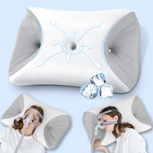 HOMCA CPAP Pillow for Side Sleeping, Cervical Neck Pillow for All CPAP Masks Users to Reduce Air Leaks & Masks Pressure, Ergonomic Memory Foam Pillow Ideal for Side Back Sleeper
