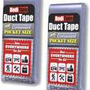 Travel Size Pocket Duct Tape 2-Pack  Compact Flat Small Mini Rolls - for Repairs Camping Emergency Gear EDC DIY Crafts - 1.88 inch x 5 Yards per Pack (Twin Silver)