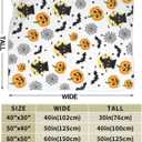 Halloween Blanket for Women Men, Witch's Hat Cat and Pumpkins Bats Blanket for Couch Bed Living Room, Halloween Decor Gifts for Spooky Season, 60"X50"