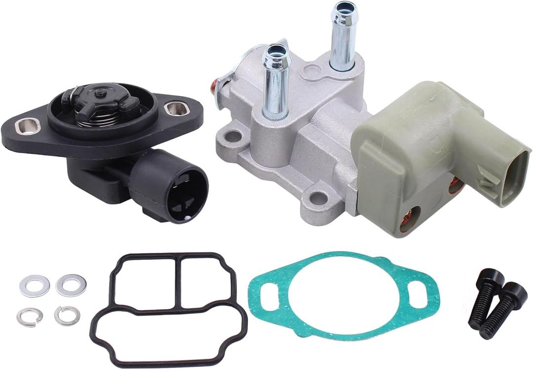 MOTOKU Idle Air Control Valve IACV and Throttle Position Sensor TPS Kit for Honda Civic 1996-2000 Acura EL 1997-2000 with Gasket Bolt Set