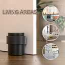 SANATO 15Pcs Black Door Stopper Floor Mounted with Black Rubber, Cylindrical 304 Stainless Steel Made