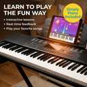 RockJam 61-Key Compact Keyboard Piano with LED Display, Keynote Stickers & Lessons