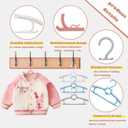 Baby Nursery Closet Hangers, Non-Slip and Extendable Laundry Infant Pant Hanger for Newborn Clothes 50pcs hangers11-14'' Adjustable Children Coat Hanger for Girl Boy Toddler Kids Child, 50PACK