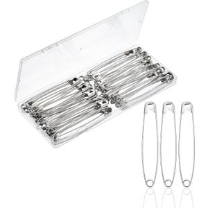 Mr. Pen- Oversize Safety Pins, 4 Inch, 50 Pack, Heavy Duty for Clothes (Silver)