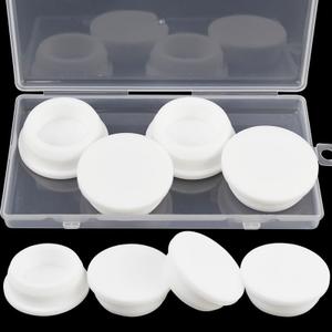 6 Pcs 39.3 mm Silicone Rubber Plug for 38.3-39.3/1-1/2-1-9/16 in Round Holes, Waterproof T Type Rubber Stoppers, Soft Flexible Snap-On Seal Plugs Tube Pipe End Covers Caps Inserts, White (39.3mm(1-1/2"))