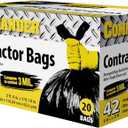 Commander 42 Gallon 2.5 MIL Black Heavy Duty Garbage Trash Bags - 32" x 46" - Pack of 20 - For Contractor, Industrial, Institutional, & Commercial
