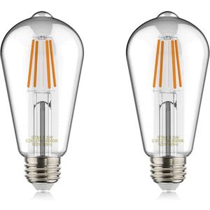 Edison ST19(ST64) WiFi LED Smart Bulb, Filament Vintage Style, Tunable White Changing, Compatible with Alexa Google Home (No Hub), E26, 2700K-6500K, 2Pack, Daylight White, 5watt