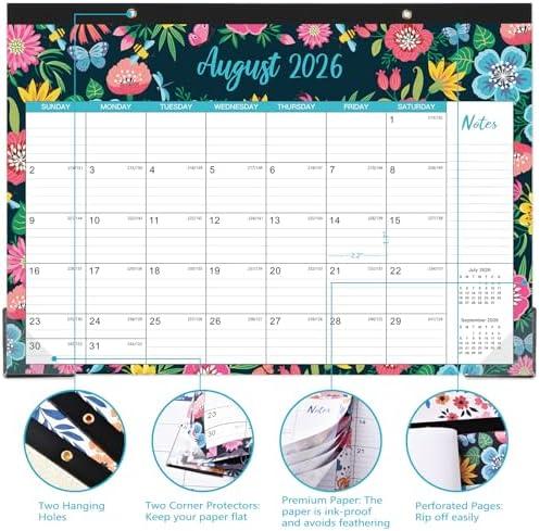 Desk Calendar 2026-2027 - Jul 2026 - Dec 2027, Large Monthly Desk Calendar 18 Months, 17" x 12", Desk Pad, Large Ruled Blocks, To-do List & Notes, Best Desk/Wall Calendar for Planning or Organizing Pack of 3