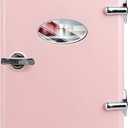 YSSOA Mini Fridge with Observation Window 4-Liter Six 12 oz Cans Portable Warmer & Cooler Compact Refrigerator, 100% Eco Friendly and Freon-Free, Pink