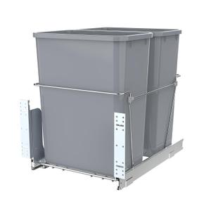 Double Pull-Out Trash Can for Under Kitchen Cabinets Include Double 35QT Trash Bin Doesn't Include Door Fittings, Bottom-Mount Recycling Bin