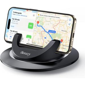 Beeasy Dashboard Cell Phone Holder for Your Car, Car Phone Holder with 360Rotatable Silicone Non-Slip, Universal Car Phone Mount for iPhone 17/16/15/14,Samsung, Google Pixel, All Smartphones and GPS (Silver Black)