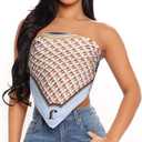 2 x AWAYTR 35 Satin Head Scarves Women Like Silk Scarf Hair Bandanas Women Matte Neck Scarf Head Wrap Hair Headscarf (J)