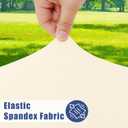 Moosfor Picnic Table Cover with Bench Covers, Elastic Fitted Spandex Tablecloths for 6 Foot Rectangle Tables, Stretch Washable Patio Tablecloth for Outdoor, Camping (Beige, 30"x72")