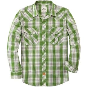Dubinik® Pearl Snap Shirts for Men Long Sleeve Western Shirt for Men's Vintage Casual Plaid Cowboy Country Button, Green XL