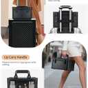 Makeup Case with Lighted Mirror, Travel Makeup Bag Organizer with 3CCT LED Mirror, Cosmetic Bag for Women with Adjustable Divider, Makeup Storage Box with Lock, Waterproof Travel Train Case