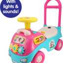 Kiddieland: My First Funtime Ride-On - Unicorn - Pink-Blue Lights Sounds Foot-to-Floor Vehicle, Interactive Dashboard, Seat Storage, Toddlers 12-36mo