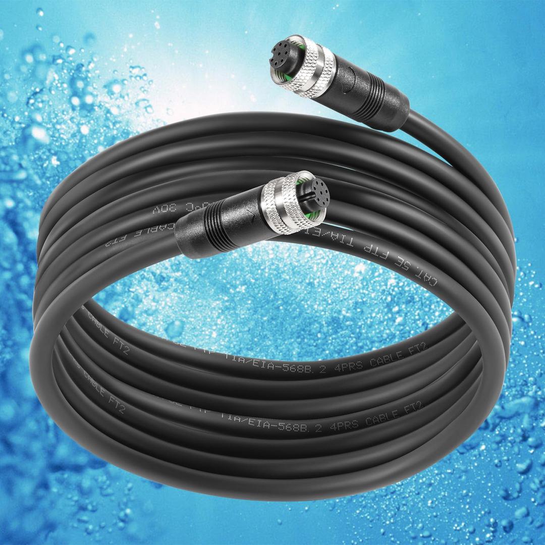 Replacement for Humminbird 720073-5 Boat Ethernet Cable - 15 Feet, Compatible with Helix 15, 12, 10, 9, 8, 7, Apex, Solix, Onix Models - Black