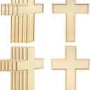 12 Inch 12 Pack Unfinished Wooden Cross Unpainted Wood Layered Framed Cross for DIY Crafts