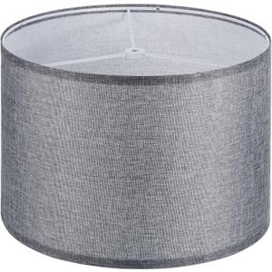 PATIKIL Drum Lamp Shades, 13"x13"x9" Linen Round Lamp Shade for Table Lamps Easy Assembly Lampshade for Table Lamps Floor Lamps Bedside, Gray