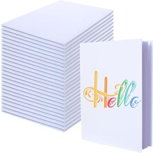 24 Pack Hardcover Blank Book,8.5x11 Inch Unlined Sketchbook Journal - 18 Sheets/36 Pages Each, Bulk Pack of White Hardcover Blank Books for Writing, Drawing Make Your Own Book, Multi-Purpose for Students & Adults