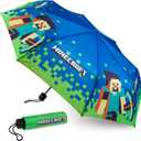 Minecraft Folding Umbrellas for Boys Girls Durable Compact Umbrella Windproof Travel Umbrella for Teens and Gamers