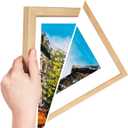 Rustic Oak 24x32 Frame - Set of 2, 24 x 32 Poster Frame with Mat for 20x28, Picture Frames for Artwork, Puzzles, Photos and Movie Posters