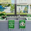 XCHI Green Shamrocks Clovers Cats Happy St. Patrick's Day Kitchen Towels Dish Towels 18x26 Inch Home Kitchen Decorations Hand Towels Set of 2 Drying Dishcloth