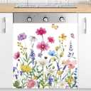 FYSUIMU Wildflower Dishwasher Magnet Cover Colorful Floral Fridge Microwave Magnetic Decal Cover for Kitchen Office Home Party Decor