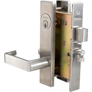 SOPHIA Commercial/Residential Heavy Duty Mortise Lockset Door Lever Lock Non-Handed Grade 1 - Escutcheon Plate Keyed Lever Lockset, ADA, US32D Satin Chrome Finish for Entrance Front Door