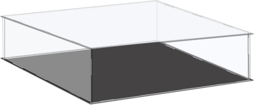 MECCANIXITY Acrylic Display Case Plastic Box Cube Storage Box Clear Small Assemble Dustproof Showcase 16.1x14.1x4.1 Inch for Collectibles Items
