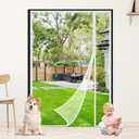 White Fiberglass Magnetic Screen Door,Reversible Left or Right Side Opening, Keep Bugs Out, Hands Free, Pet and Kid Friendly, Fits Door Size 72" x 80"