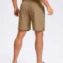 Pudolla Men's 7" Gym Workout Shorts with Zipper Pockets Lightweight Quick Dry Running Athletic Shorts for Men (L)