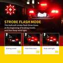 BMT xms 3157 LED Strobe Brake Lights Bulbs - 300% Brighter 3156 3047 3057 3457 4157 4057 Red Flashing Stop Tail Lights, 2Pcs