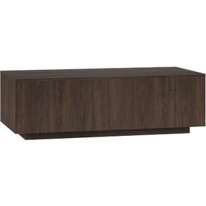 Henn&Hart 48" Modern Coffee Table, Rich Brown, 20" Square Side Table