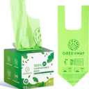 GREENWAY 3 Gallon Compostable Bags with Handles, 100 Count, 0.70 Mil, Food scrap bags, US BPI & Europe OK Compost Home Certified