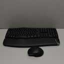 Ergonomic Wireless Keyboard Mouse Combo, EDJO Bluetooth/2.4G DualMode Connection, Soft Foam Wrist Rest, Silent Typing, Waves Key Design and 3Level DPI Adjustable Wireless Mouse for Windows, Mac OS