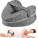 Leg & Knee Pillow for Side Sleepers,Ergonomic Leg Pillow for Soothing, Memory Foam Leg Pillow with Sleeping.Leg&Knee Pillow for Soothing Pain Relief for SciaticaGray