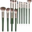 Makeup Brush Set, Premium Synthetic 14 Pcs Makeup Brushes, Travel Makeup Brush Set for Foundation, Concealer, Blush and Eyeshadow Brush(Green)