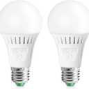 Elrigs Motion Sensor Light Bulb with Dusk to Dawn, E26 Base, 7W LED(60W Equivalent), Cool White(6000K), Motion Sensitivity, Time and Twilight Setting Adjustable, 2-Pack